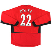2002-04 Manchester United Nike Home Shirt O'Shea #22 L/S XL