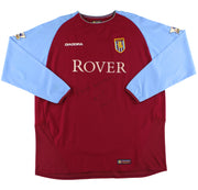 2003-04 Aston Villa Diadora 'Signed' Home Shirt Delaney #2 L/S XXXL