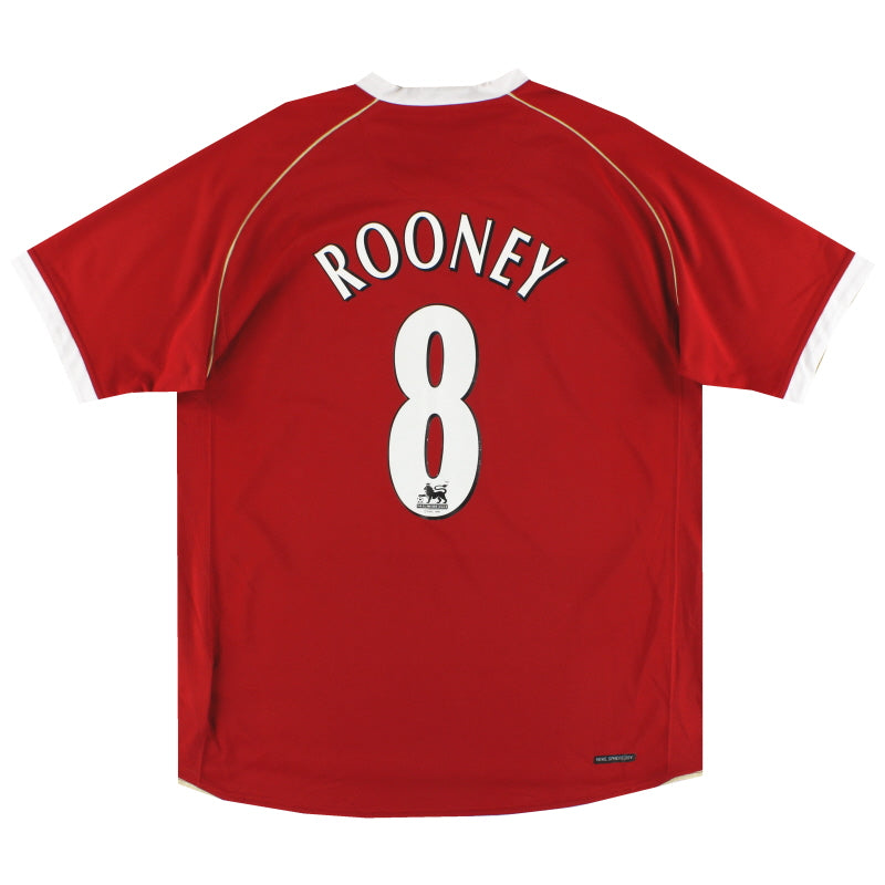 2006-07 Manchester United Nike Home Shirt Rooney #8 XL - Classic Football Kit
