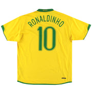 2006-08 Brazil Home Shirt Ronaldinho #10 L