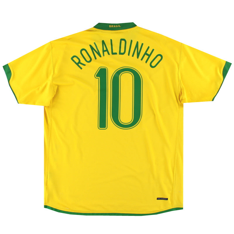 2006-08 Brazil Home Shirt Ronaldinho #10 L