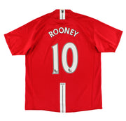 2007-09 Manchester United Nike Home Shirt Rooney #10 L