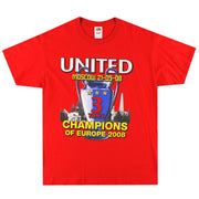 2008 Manchester United Champions League 'Champions' Tee L - Classic Football Kit