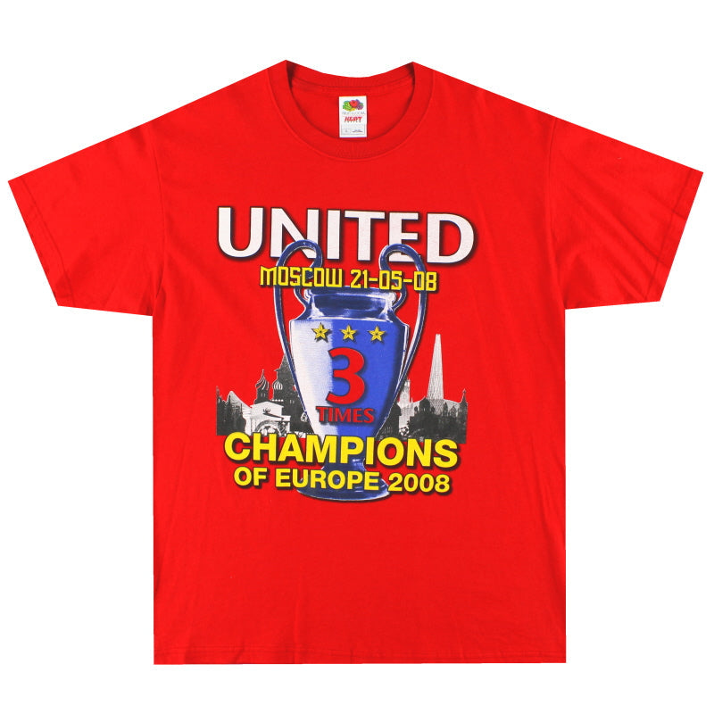 2008 Manchester United Champions League 'Champions' Tee L - Classic Football Kit