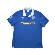 2010/11 Rangers Naismith #14 *Match Worn Vs Manchester United* C/L Home Shirt (L) Umbro