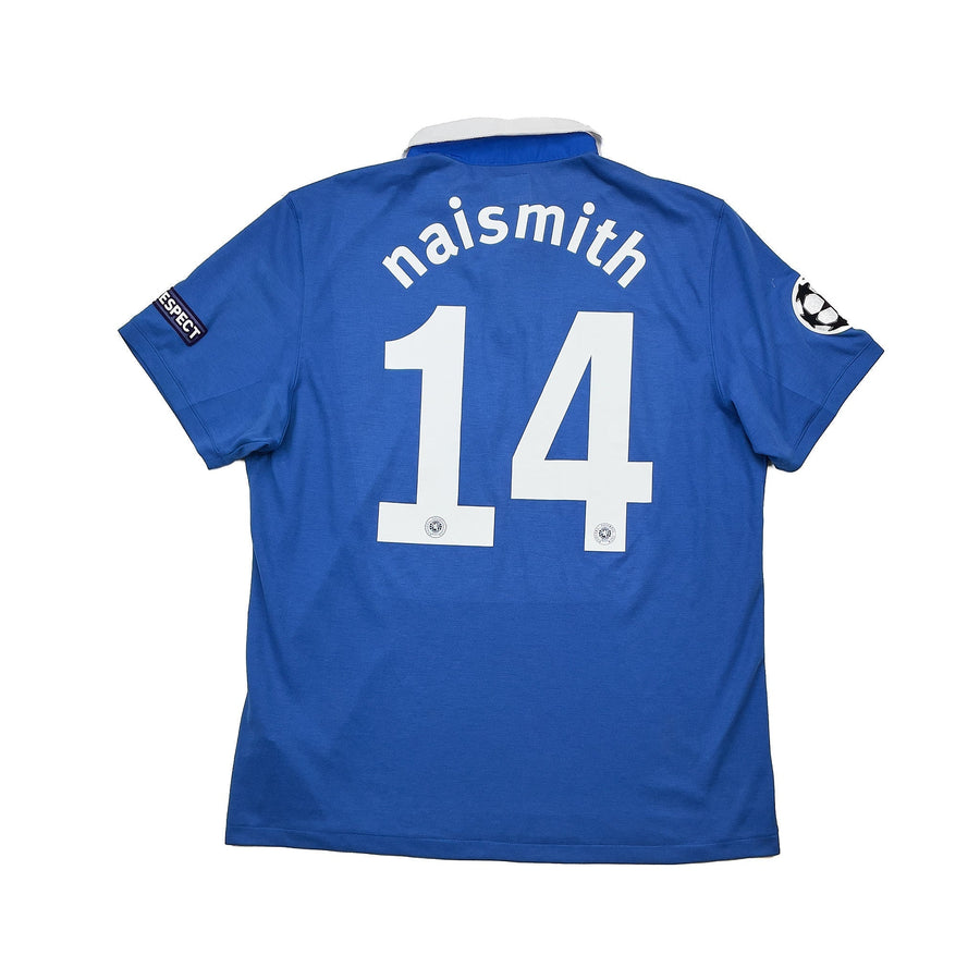 2010/11 Rangers Naismith #14 *Match Worn Vs Manchester United* C/L Home Shirt (L) Umbro