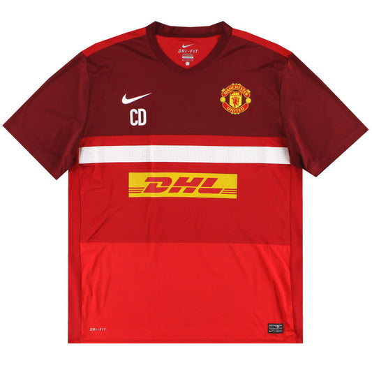 2011-12 Manchester United Nike Worn Training Shirt 'CD' XL
