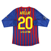 2011-12 Barcelona Nike Player Issue CL Home Shirt Afellay #20 L/S - Classic Football Kit