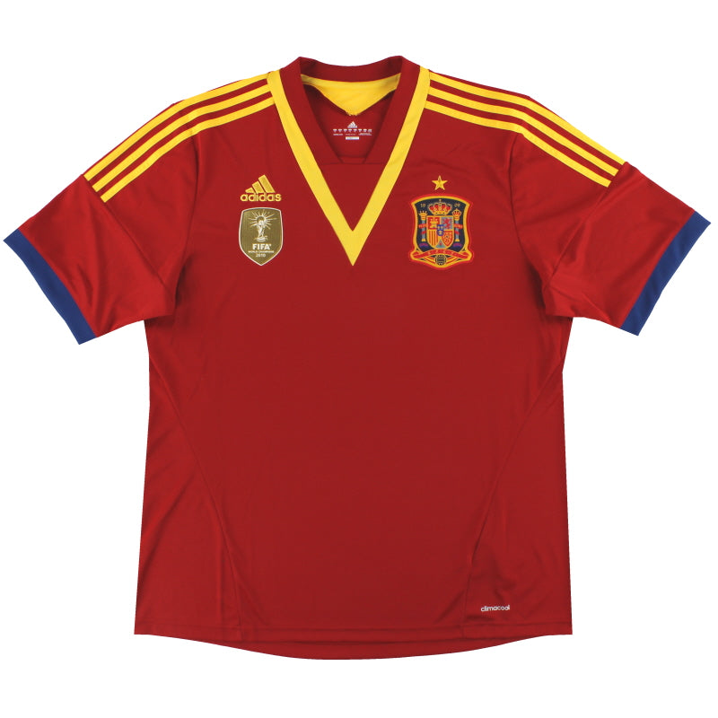 2012-13 Spain adidas Home Shirt S - Classic Football Kit