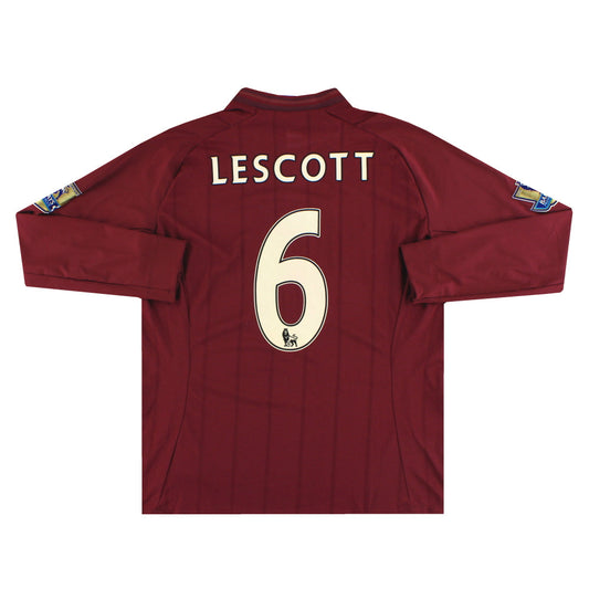 2012-13 Manchester City Umbro Away Shirt Lescott #6 L/S *Mint*