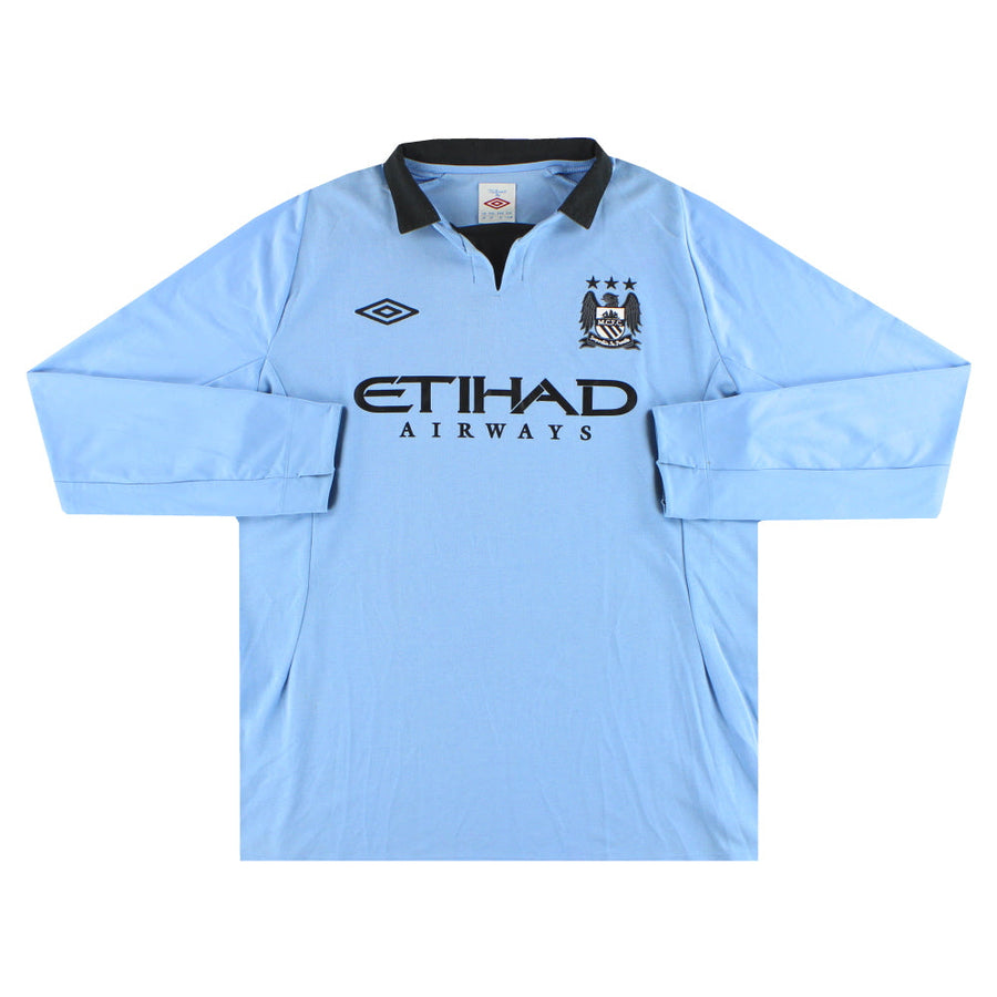 2012-13 Manchester City Umbro Home Shirt L/S XL - Classic Football Kit