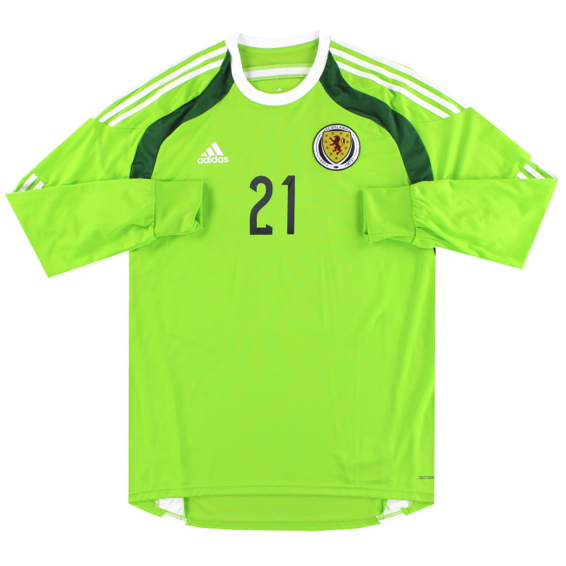 2014-15 Scotland adidas Formotion Player Issue Goalkeeper Shirt #21 *As New* S