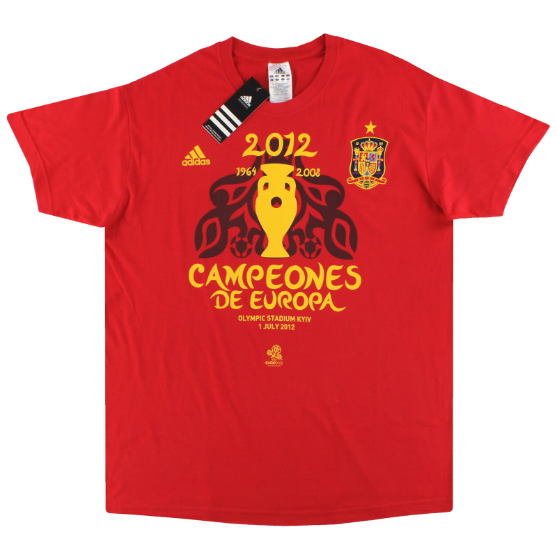 2012 Spain adidas 'Campeones De Europa' T-Shirt *BNIB* L