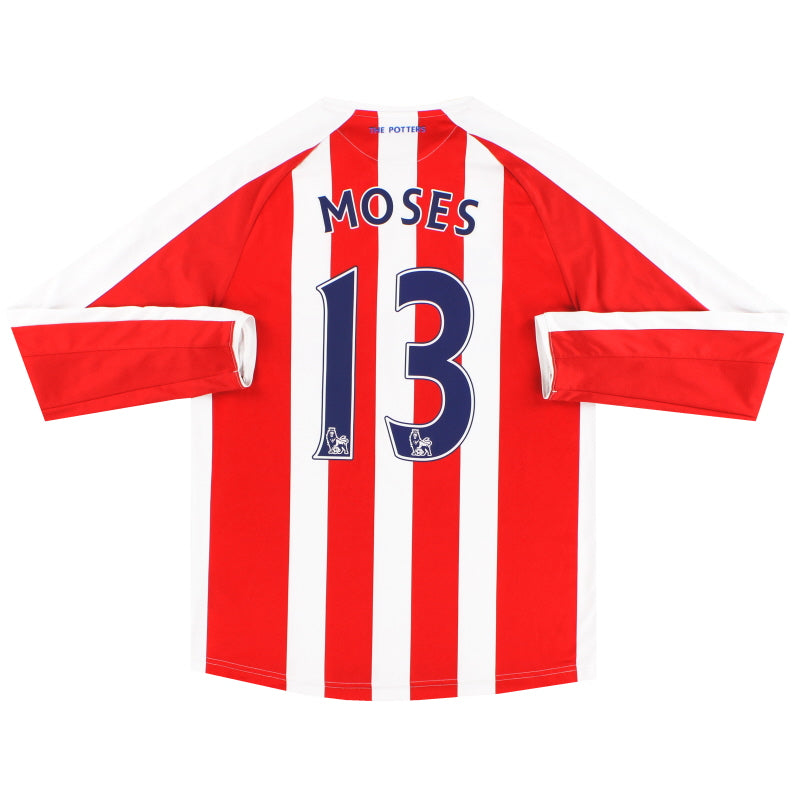 2014-15 Stoke City Warrior Home Shirt L/S Moses #13