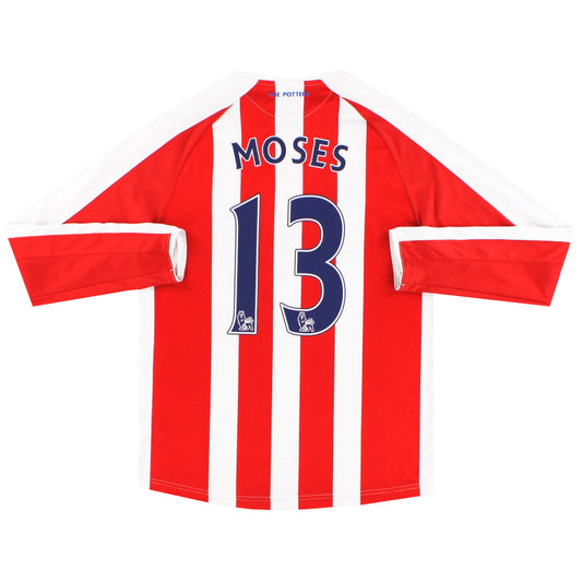 2014-15 Stoke City Warrior Home Shirt L/S Moses #13