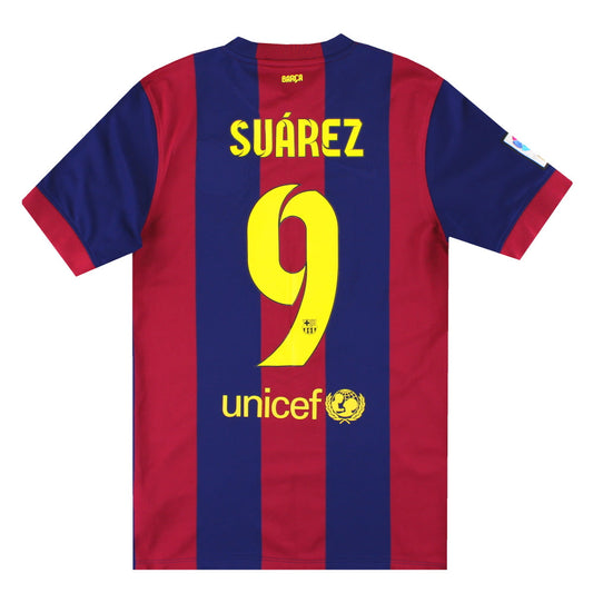 2014-15 Barcelona Home Shirt Suarez #9 S