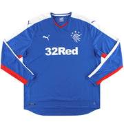 2015-16 Rangers Puma Home Shirt L/S XXXL