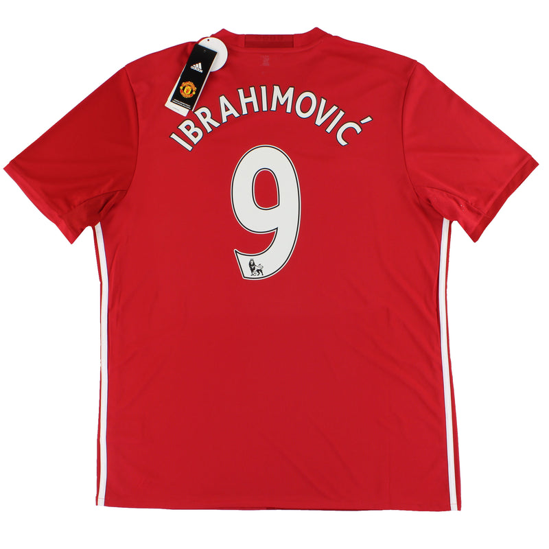 2016-17 Manchester United adidas Home Shirt Ibrahimovic #9 *w/tags* XL