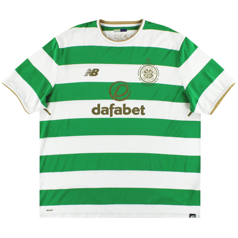 2017-18 Celtic New Balance Lisbon Lions 50th Home Shirt XL - Classic Football Kit