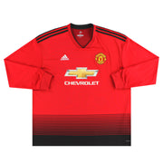 2018-19 Manchester United adidas Home Shirt L/S XXL - Classic Football Kit