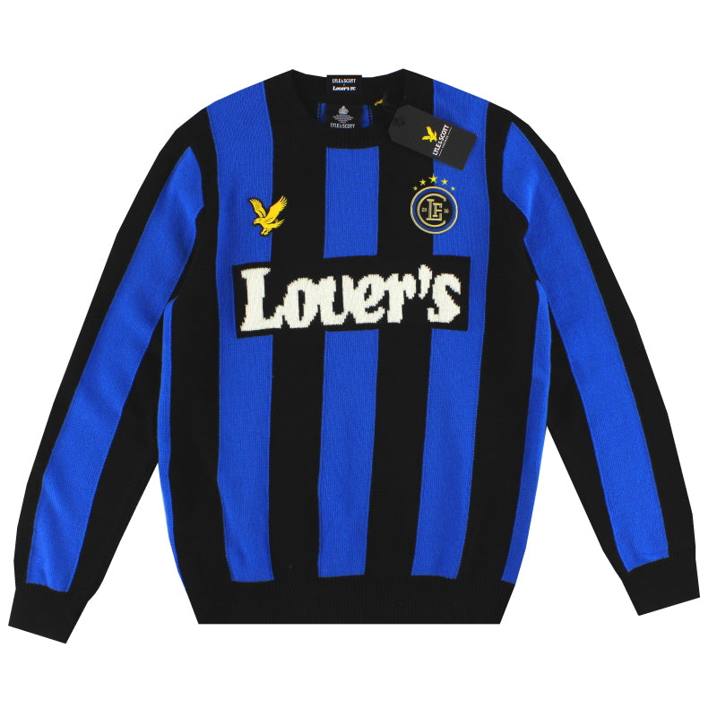 2020 Lyle and Scott x Lovers FC Inter Milan Vertical Blue Stripe Jumper *BNIB* S