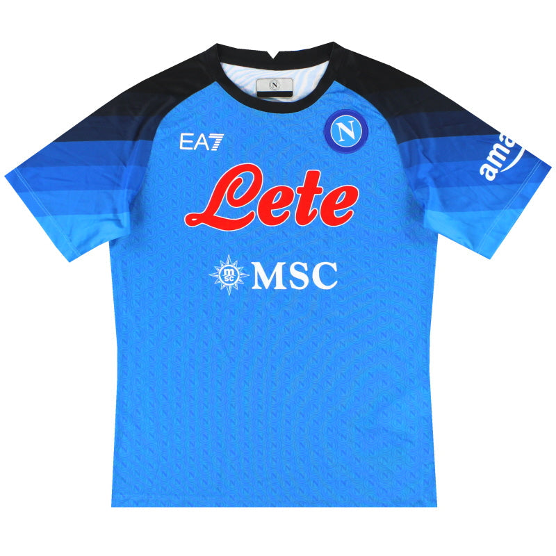 2022-23 Napoli EA7 Home Shirt *As New* Youth - Classic Football Kit