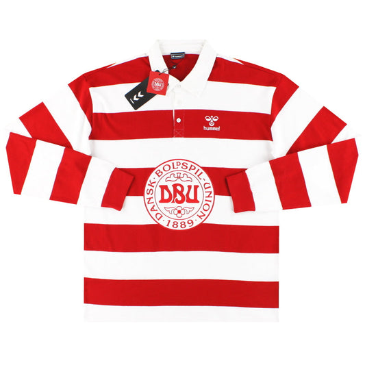 2024-25 Denmark Hummel Rugby Striped Fan Polo *BNIB* M