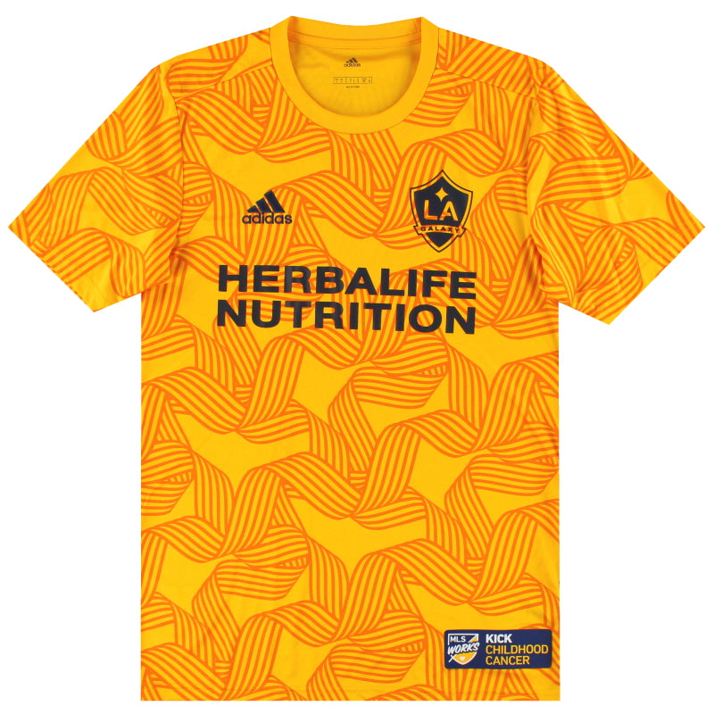2019-20 LA Galaxy adidas KCC Cancer Pre-Match Shirt S - Classic Football Kit