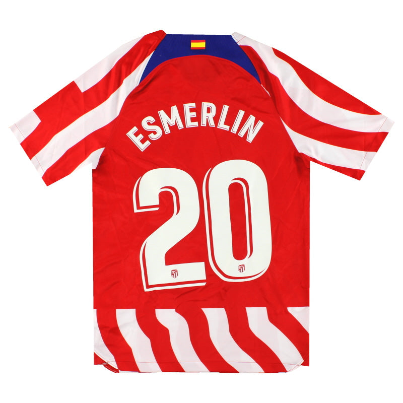 2022-23 Atletico Madrid Nike Home Shirt Esmerlin #20 *w/tags* S - Classic Football Kit