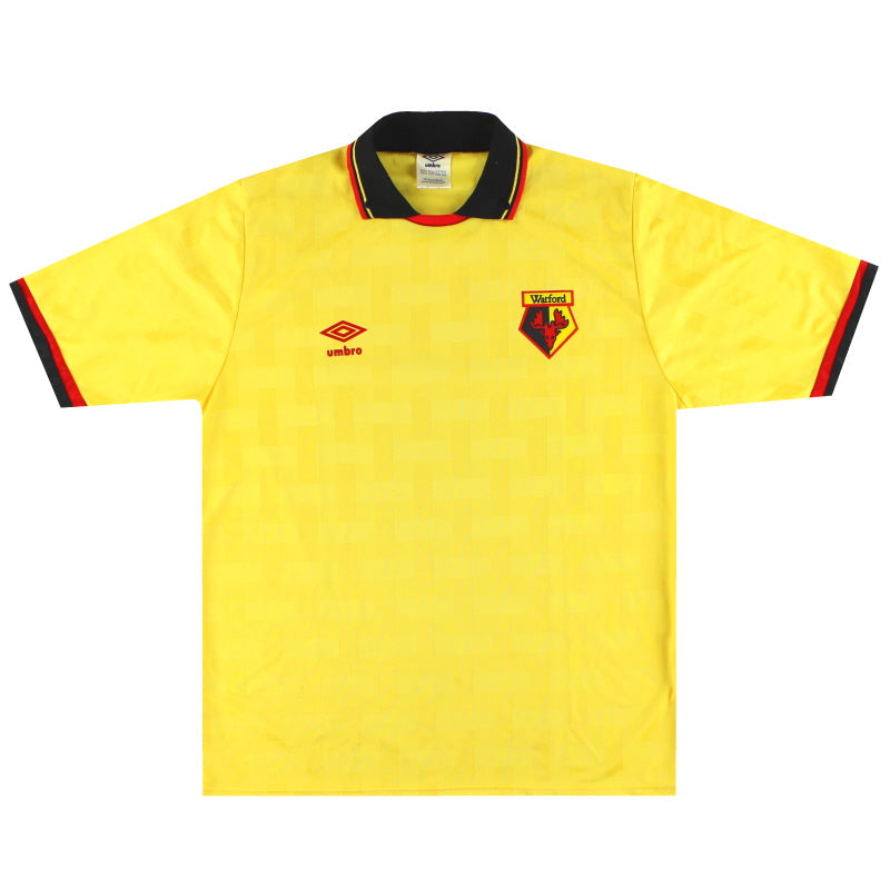 1989-91 Watford Umbro Home Shirt L - Classic Football Kit