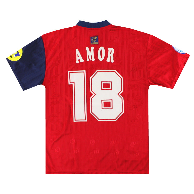 1996-98 Spain adidas Home Shirt Amor #18 L - Classic Football Kit