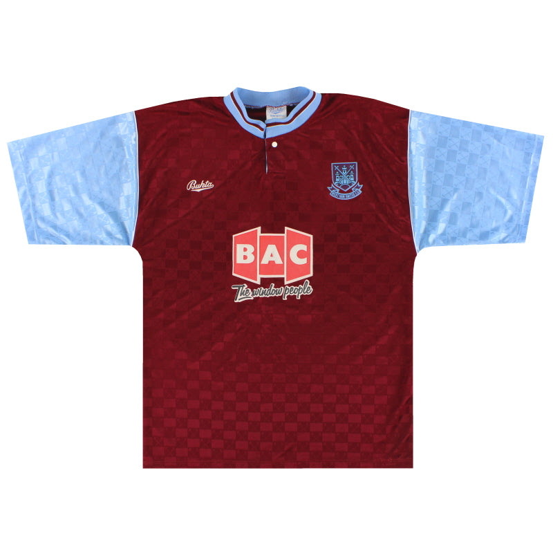 1990-91 West Ham Bukta Home Shirt L - Classic Football Kit