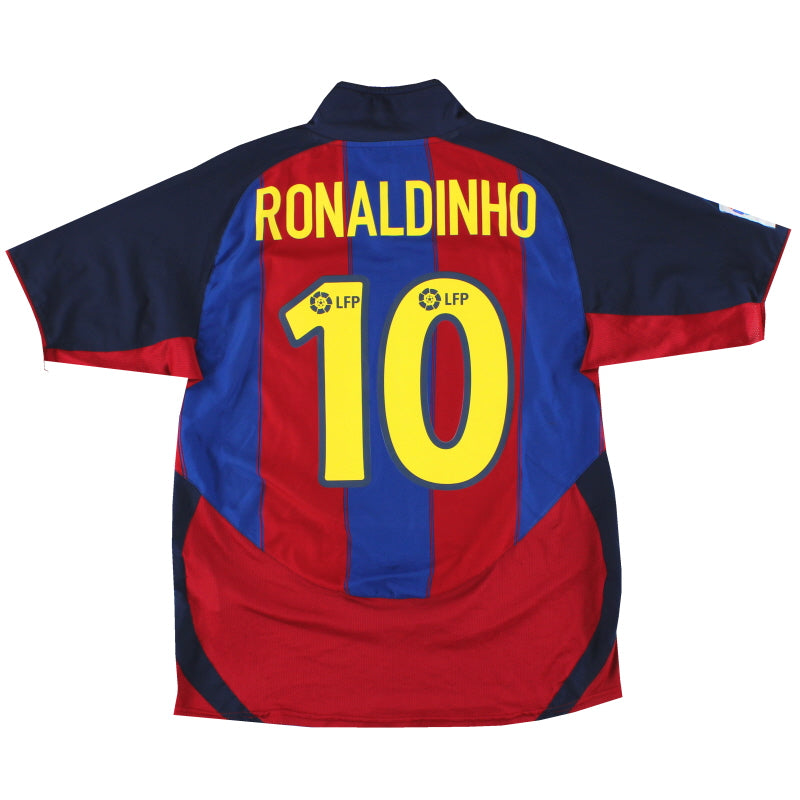 2003-04 Barcelona Nike Home Shirt Ronaldinho #10 XL