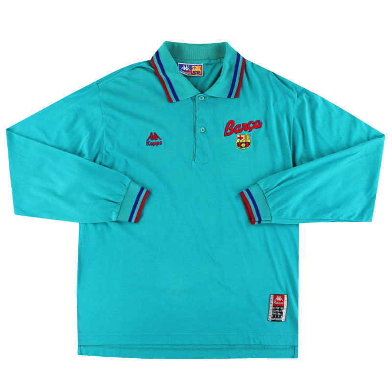 1992-95 Barcelona Kappa Polo Shirt L/S *Mint* - Classic Football Kit