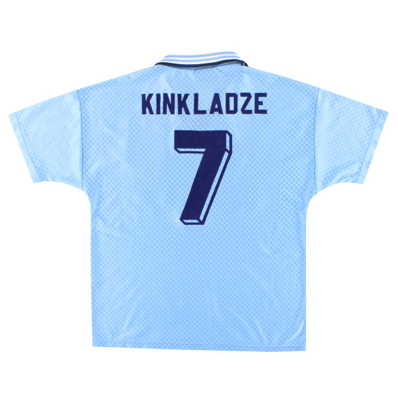 1995-97 Manchester City Umbro Home Shirt Kinkladze #7 M - Classic Football Kit