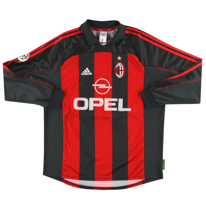 2000-02 AC Milan adidas Player Issue Home Shirt #13 L/S XL