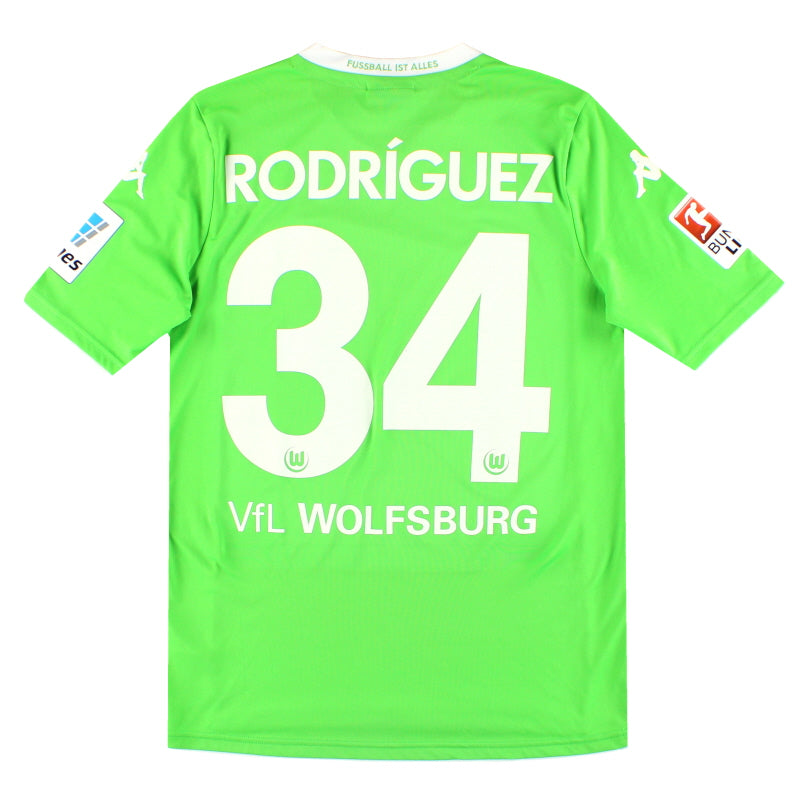 2014-15 Wolfsburg Kappa Home Shirt Rodriguez #34 S - Classic Football Kit