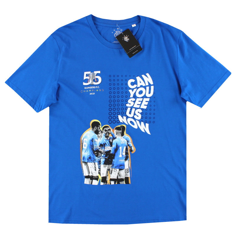 2020-21 Rangers 'Champions 55' Graphic Tee *BNIB* M - Classic Football Kit