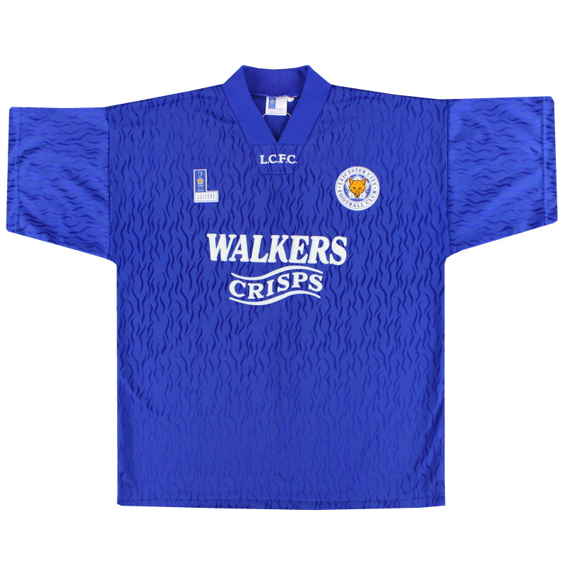 1992-94 Leicester Fox Leisure Home Shirt *Mint* XL - Classic Football Kit