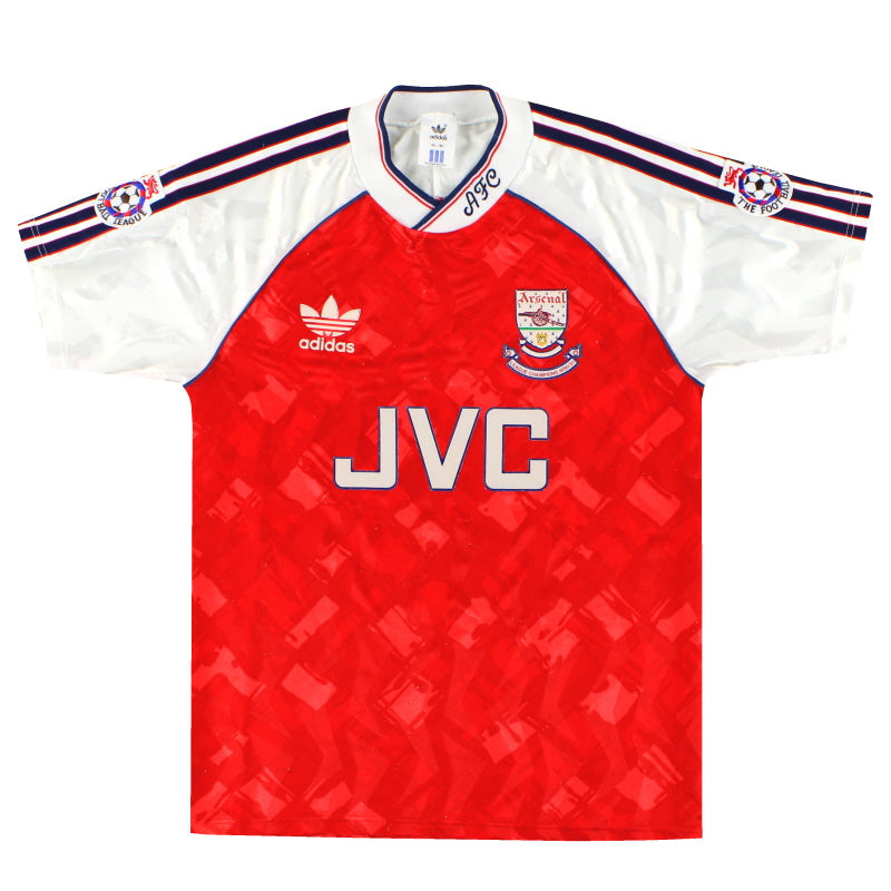 1990-92 Arsenal adidas 'Champions' Home Shirt S - Classic Football Kit