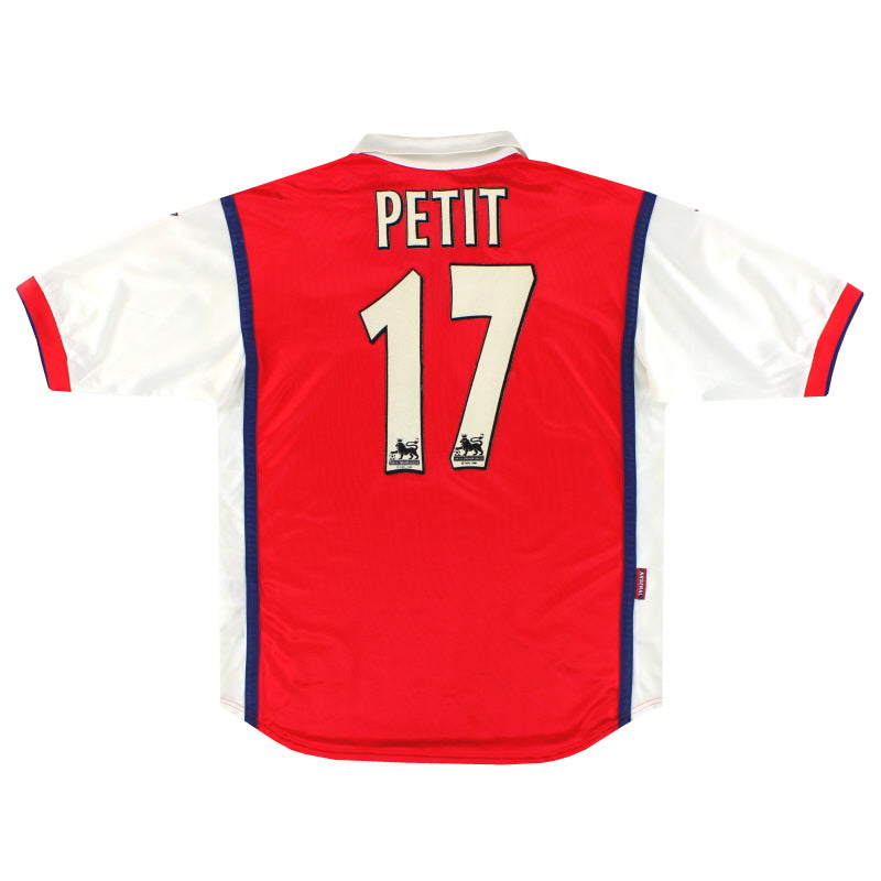 1998-99 Arsenal Nike Home Shirt Petit #17 S - Classic Football Kit
