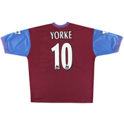 1997-98 Aston Villa Reebok Home Shirt Yorke #10 XL - Classic Football Kit