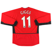 2002-04 Manchester United Nike Home Shirt Giggs #11 L/S - Classic Football Kit
