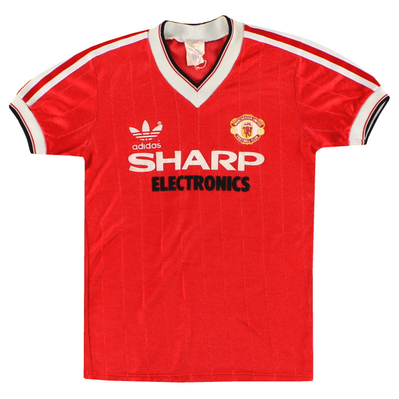 1982-83 Manchester United adidas Home Shirt L.Boys - Classic Football Kit