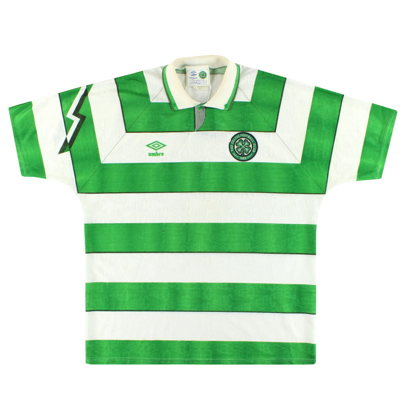 1991-92 Celtic Umbro Home Shirt XL - Classic Football Kit