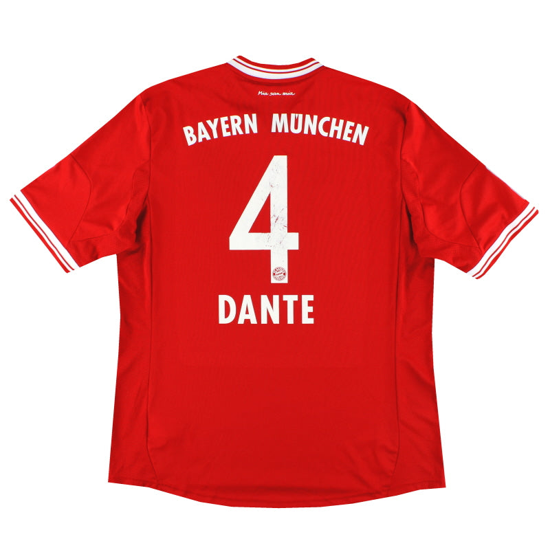 2013-14 Bayern Munich adidas Home Shirt Dante #4 XL