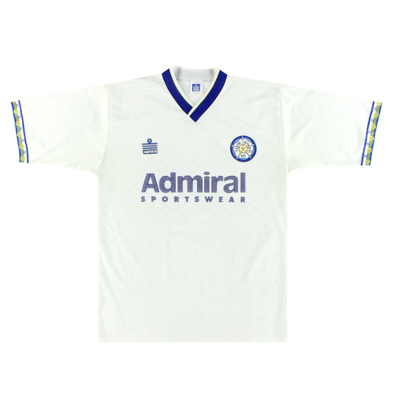 1992-93 Leeds Admiral Home Shirt L - Classic Football Kit