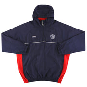 2000-01 Manchester United Umbro 1/4 Zip Hooded Track Jacket XL - Classic Football Kit