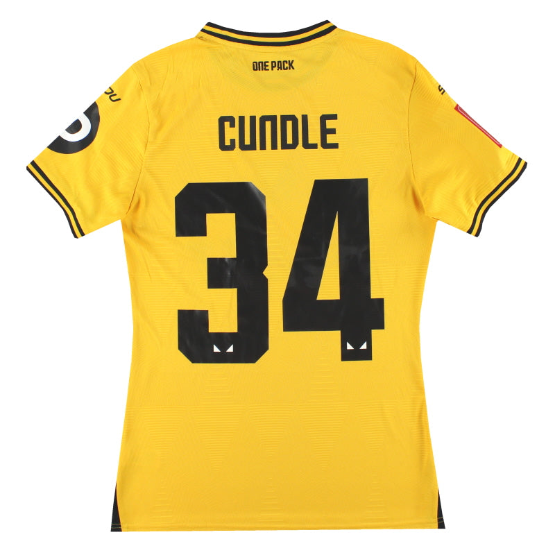 2024-25 Wolves Sudu Player Issue Home Shirt Cundle #34 M - Classic Football Kit