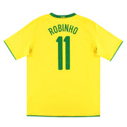 2008-10 Brazil Nike Home Shirt Robinho #11 XL - Classic Football Kit